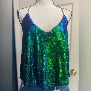 Alythea Sequin Blue and Green Camisole